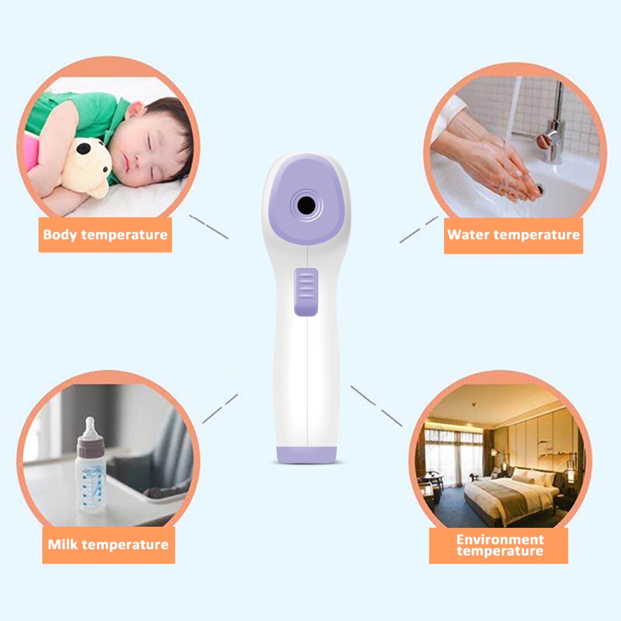 FT005 Non-contact Infrared Forehead Thermometer Body Water Milk Environment Temperature