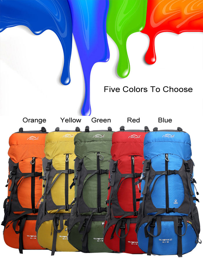 LOCAL LION 60L Multifunctional Water Resistant Trekking Backpack for Outdoor Camping Hiking