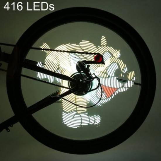 FH - 801 Pro DIY Bicycle 416 LEDs Waterproof Colorful Changing Video Gift Pictures Wheel Spoke Light